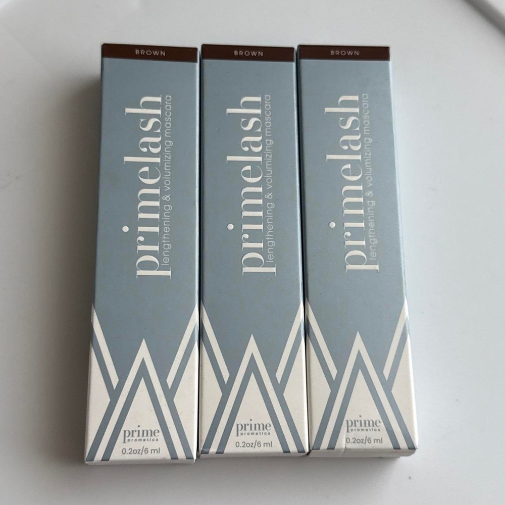 3 pieces Prime Prometics Primelash Mascara BROWN Lengthening Volumizing
